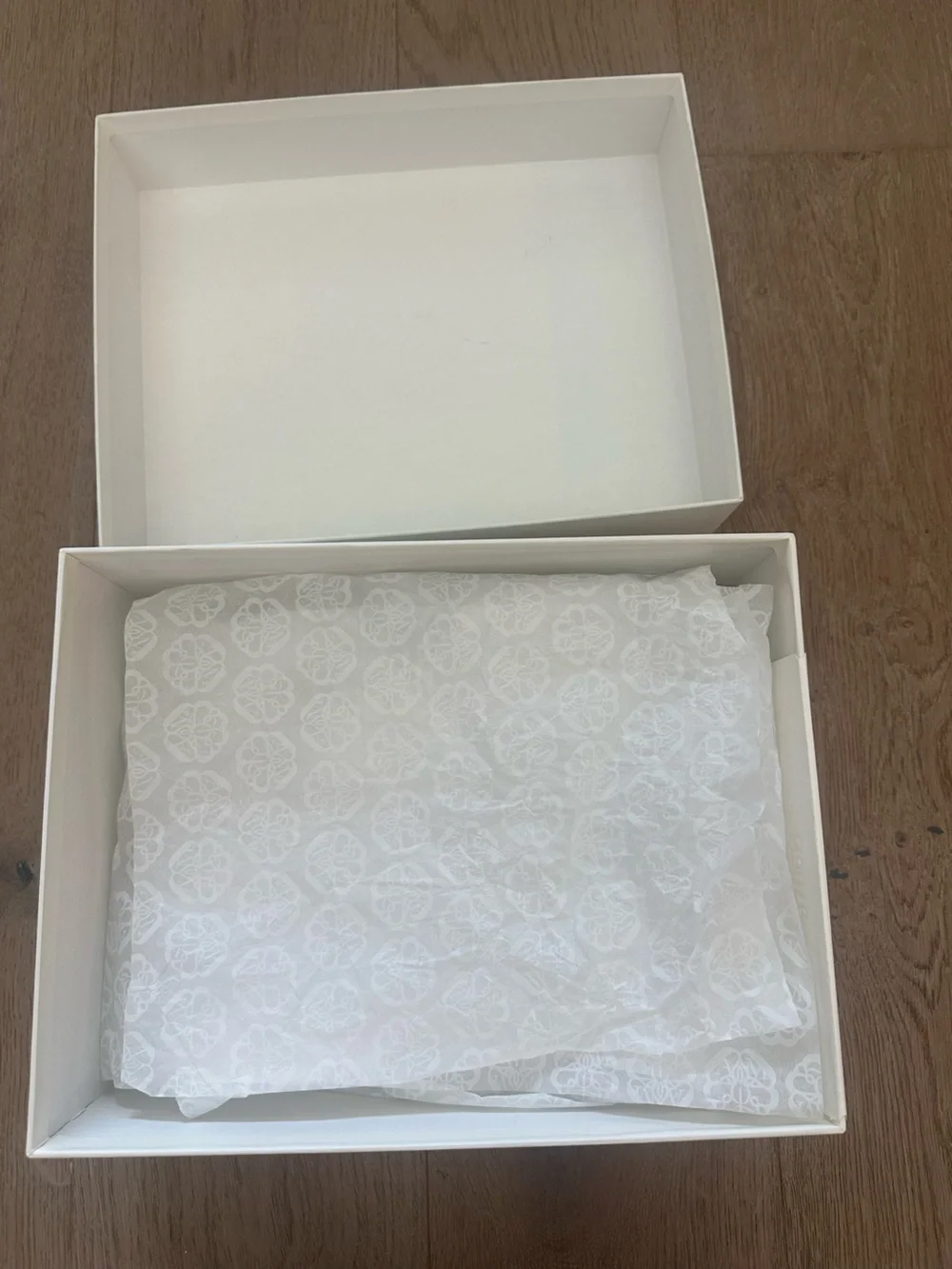 Alexander McQueen Empty Shoe Box with Original Tissue Paper Luxury Storage Displ